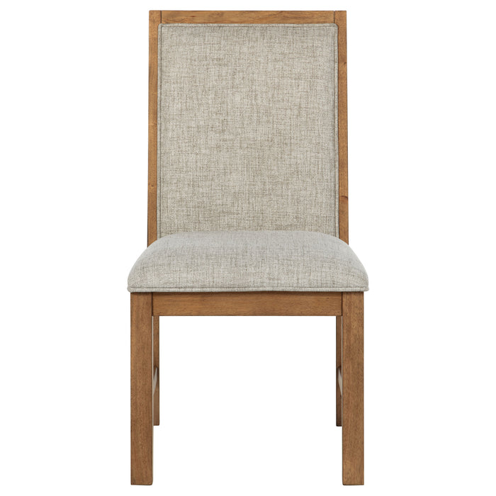 Bruner Upholstered Side Chair Natural Brown (Set of 2)