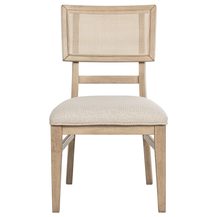 Kailani Rattan Cane Dining Side Chair Beige Oak (Set of 2)