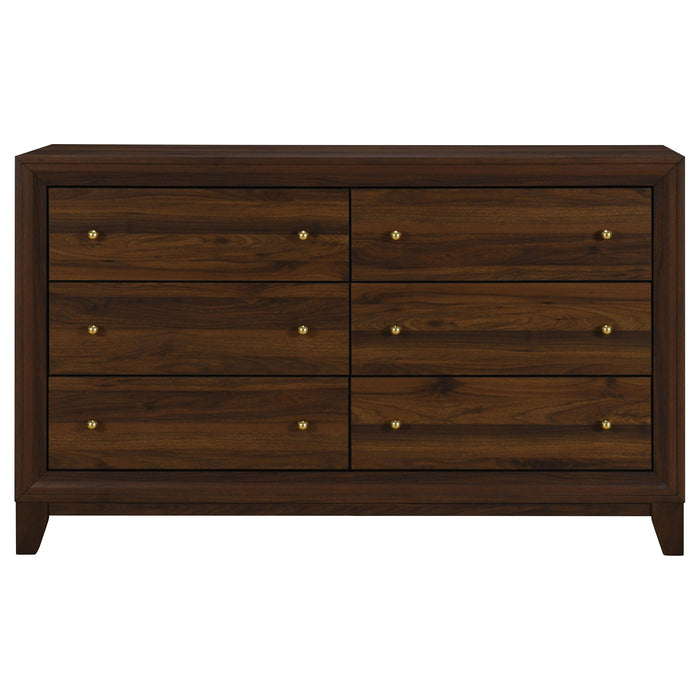 Welsley 6-drawer Dresser Cabinet Walnut