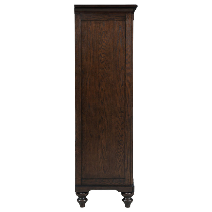 Andover 6-drawer Tempered Glass Door Chest Dark Oak