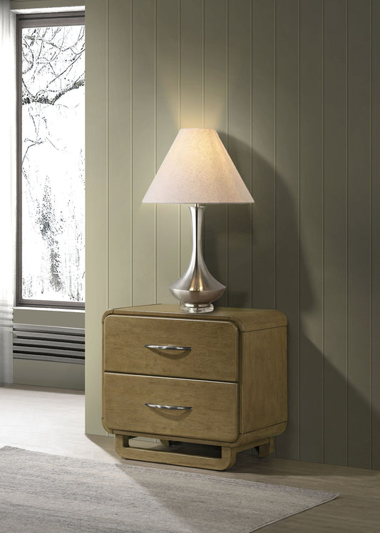 Amsbury 2-drawer Nightstand Bedside Table Nutmeg