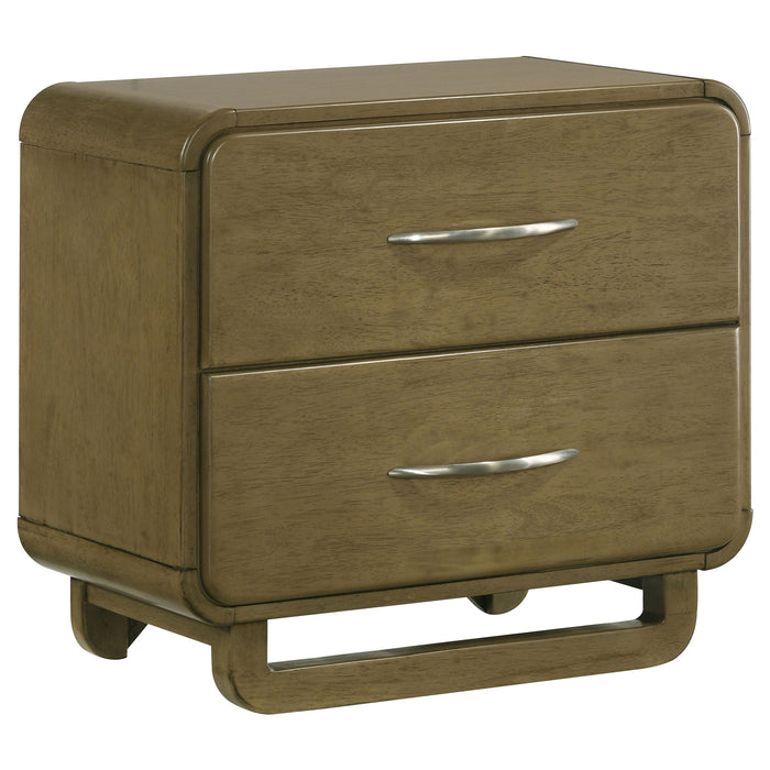 Amsbury 2-drawer Nightstand Bedside Table Nutmeg