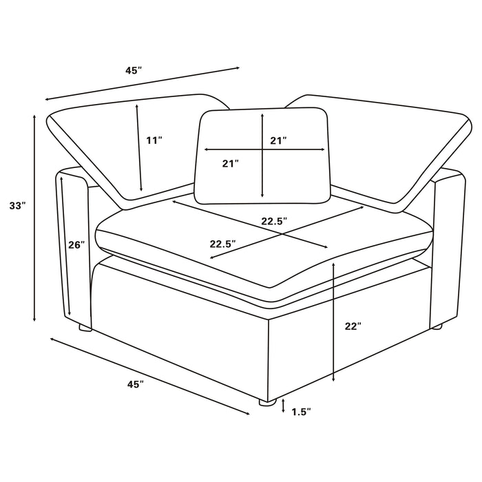 Raleigh 6-piece Boucle Upholstered Modular Sectional Grey