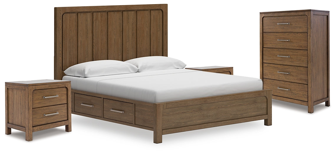 Cabalynn King Panel Storage Bed with Chest and 2 Nightstands