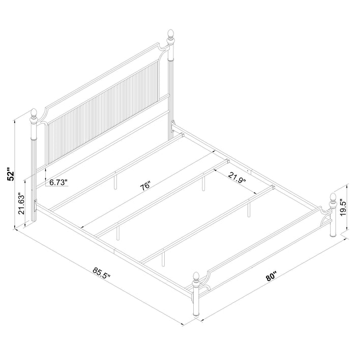 Cameron 51-inch Metal Eastern King Panel Bed Black