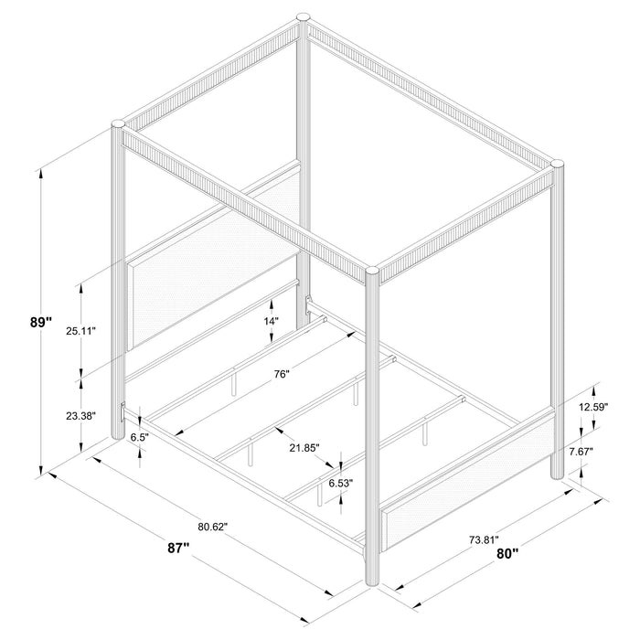 Zimmerlee 89-inch Metal Eastern King Canopy Bed Rust Brown