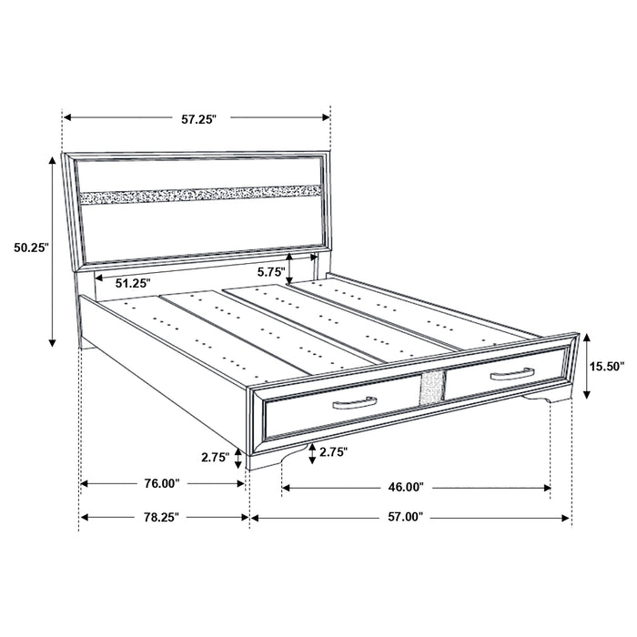 Miranda 51-inch Wood Full Storage Panel Bed Black