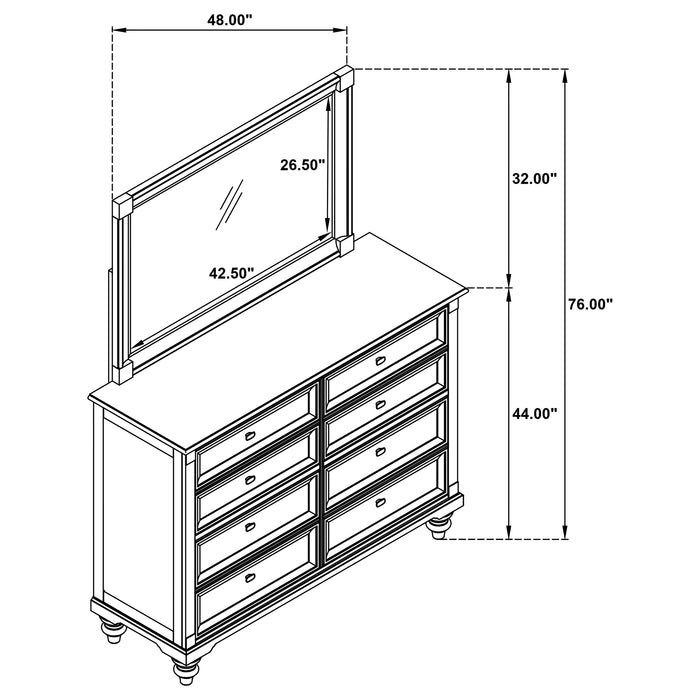 Andover 8-drawer Dresser and Mirror Dark Oak