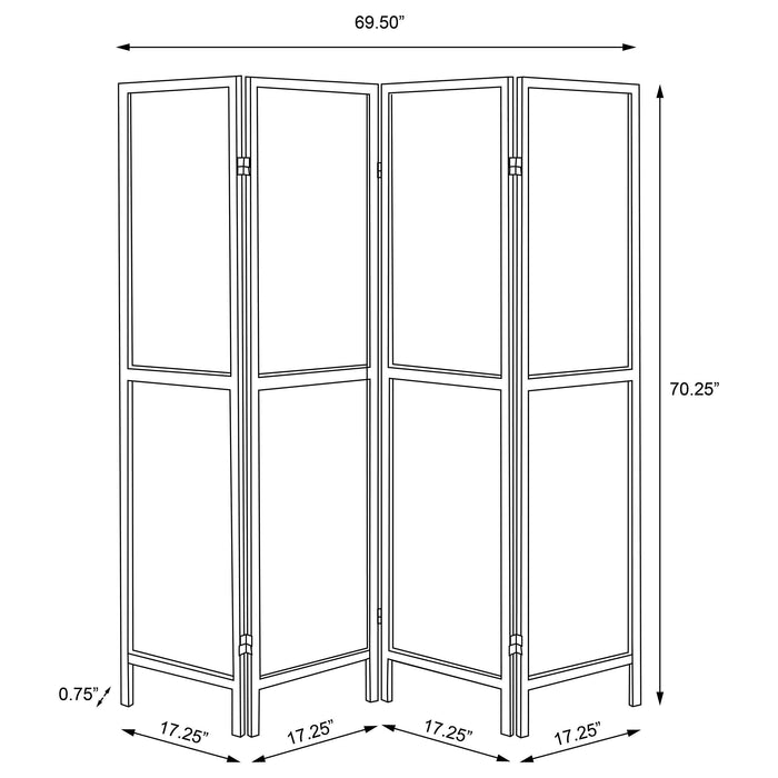 Deepika 4-Panel Room Divider Folding Screen Grey Driftwood