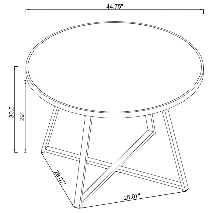 Jillian 5-piece Round Mirror Top Dining Set Black Nickel