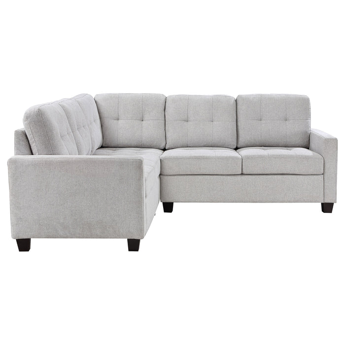 Georgina 3-piece Upholstered Sectional Sofa Steel Beige