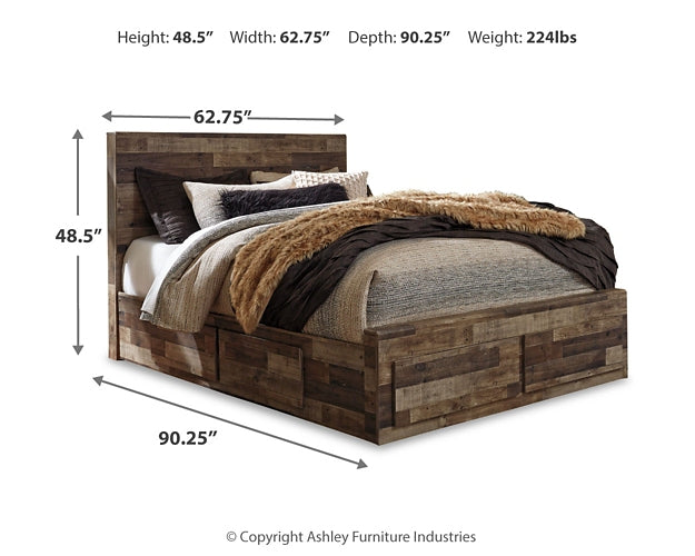 Derekson  Panel Bed With 4 Storage Drawers