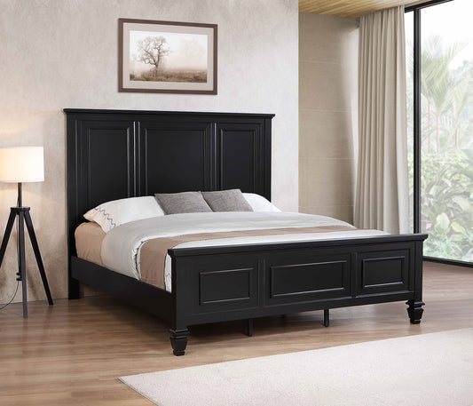 Sandy Beach 63-inch Eastern King Wood Panel Bed Black