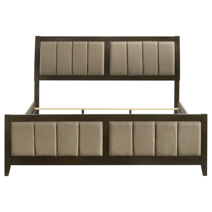 Wilkes 51-inch Upholstered California King Bed Dark Cocoa