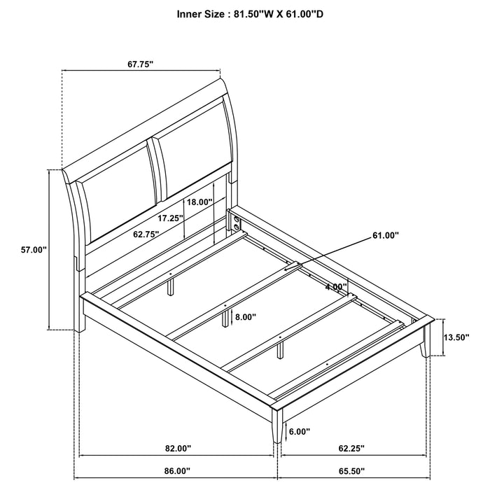 Bexhill 56-inch Upholstered Queen Panel Bed White