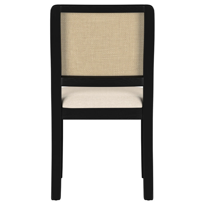 Arini Rattan Cane Dining Side Chair Black (Set of 2)