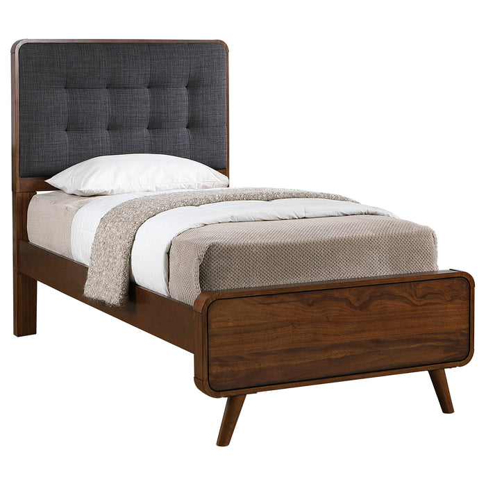 Robyn Wood Twin Platform Bed Dark Walnut