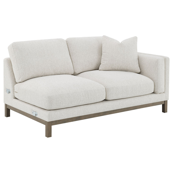 Geneva Boucle Upholstered Sectional Chaise Sofa Sand