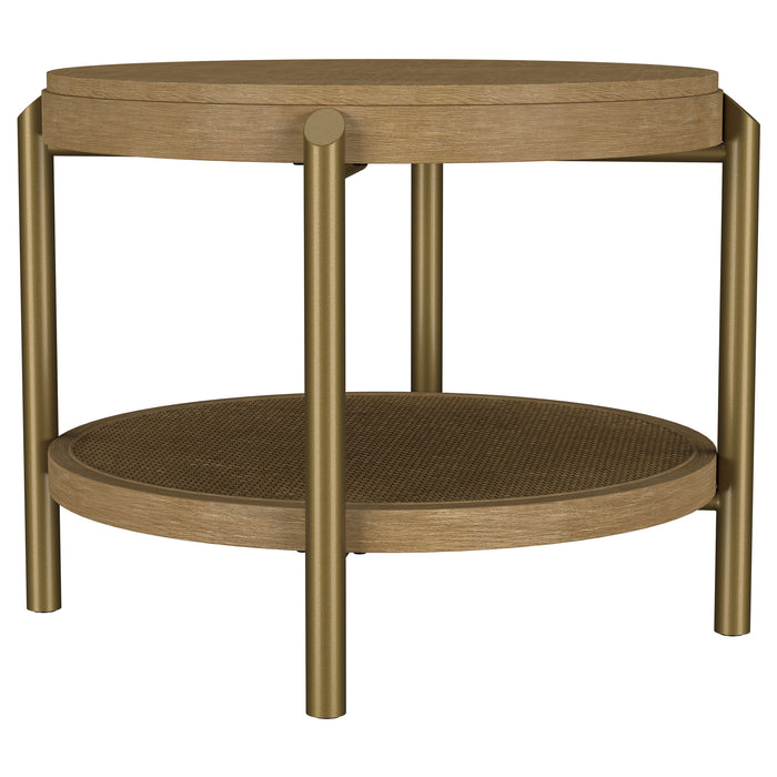 Arini 3-piece Round Coffee and End Table Set Sand Wash