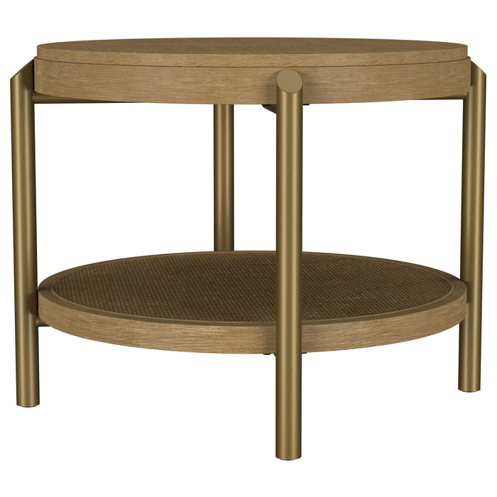 Arini 3-piece Round Coffee and End Table Set Sand Wash