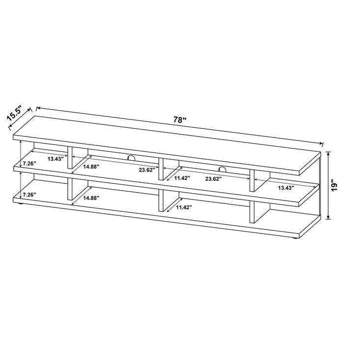 Cartmill 78-inch 2-tier TV Stand Media Console Black