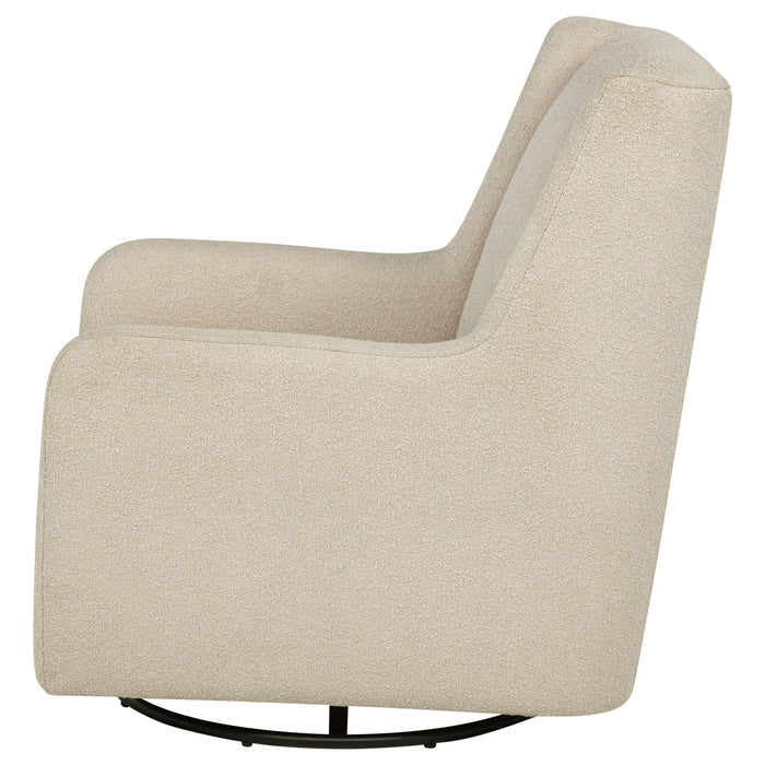 Serra Boucle Upholstered Swivel Glider Recliner Sandy Beige