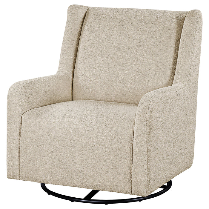 Serra Boucle Upholstered Swivel Glider Recliner Sandy Beige