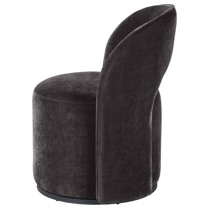 Harjo Velvet Upholstered Swivel Accent Chair Charcoal Grey