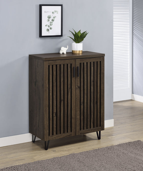 Brixton 2-door Entryway Shoe Storage Cabinets Smoked Oak