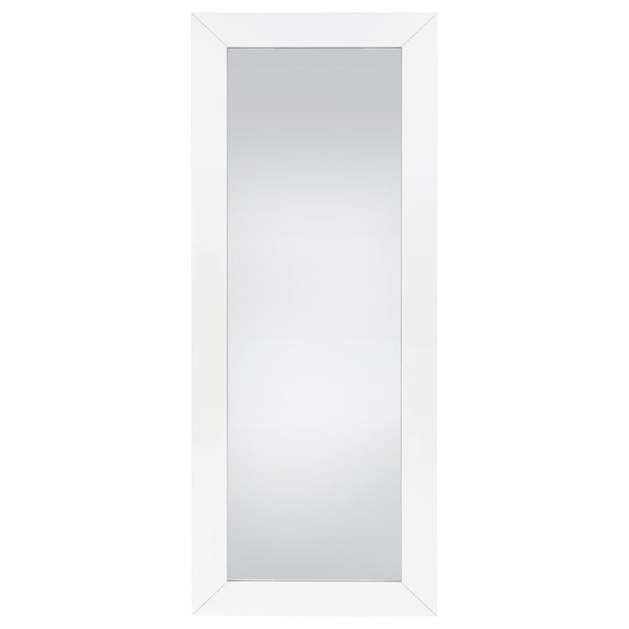 Cadence Tempered Glass Full Length Mirror White High Gloss