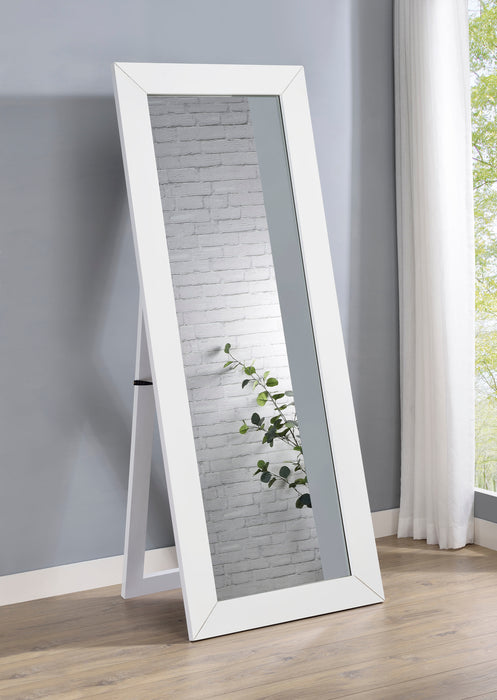 Cadence Tempered Glass Full Length Mirror White High Gloss