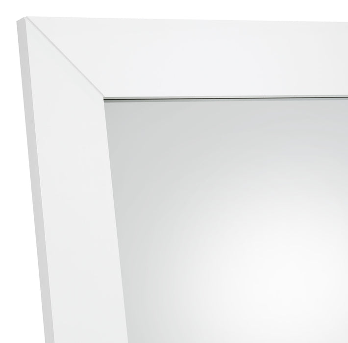 Cadence Tempered Glass Full Length Mirror White High Gloss