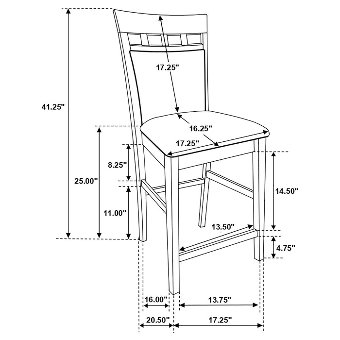 Gabriel 5-piece Square Counter Height Dining Set Cappuccino