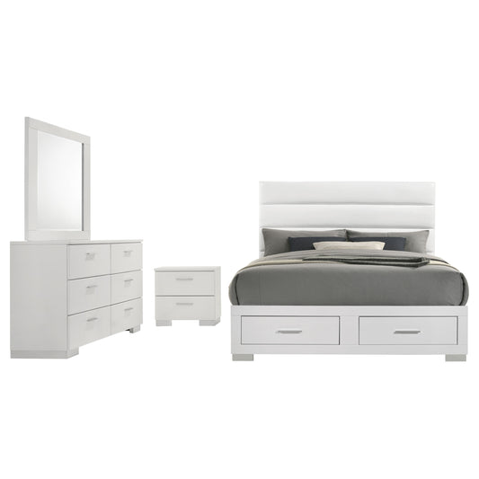 Felicity 4-piece California King Platform Bedroom Set White