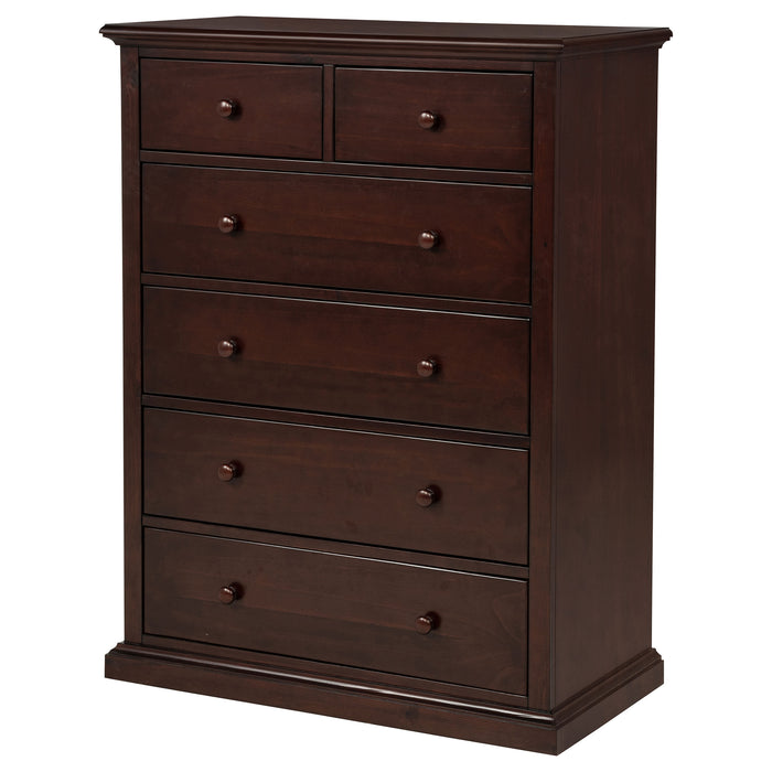 Sumerlin 6-drawer Bedroom Chest of Drawers Cappuccino