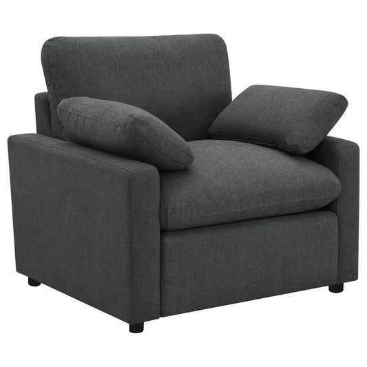 Collins Upholstered Power Recliner Chair Dark Grey