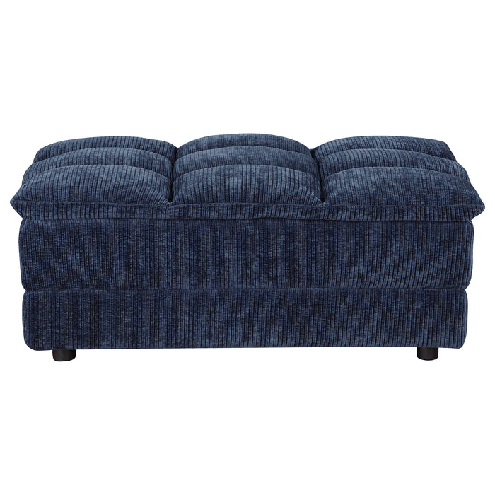 Atlantic Corduroy Upholstered Rectangular Ottoman Blue