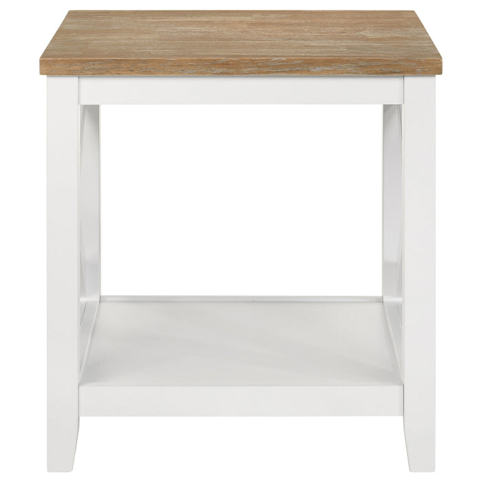 Hollis 2-piece Square Coffee and End Table Set White