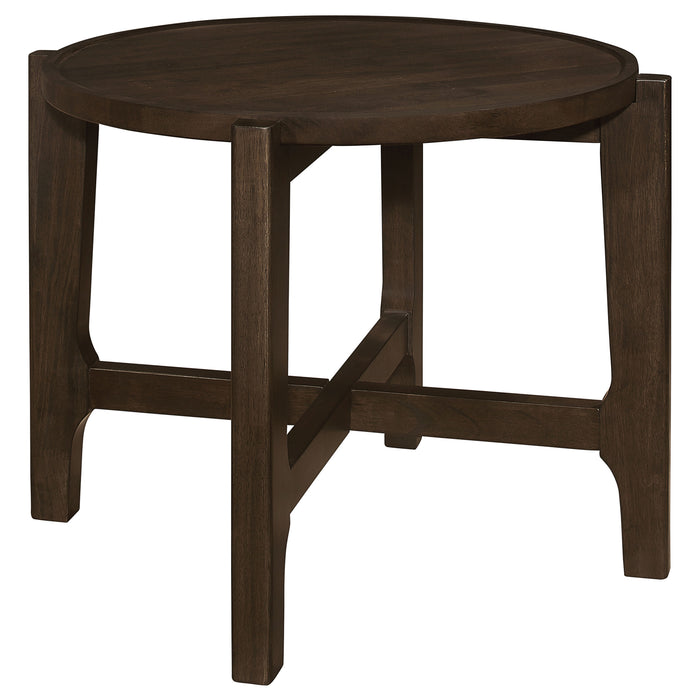 Cota 2-piece Solid Wood Coffee and End Table Set Dark Brown