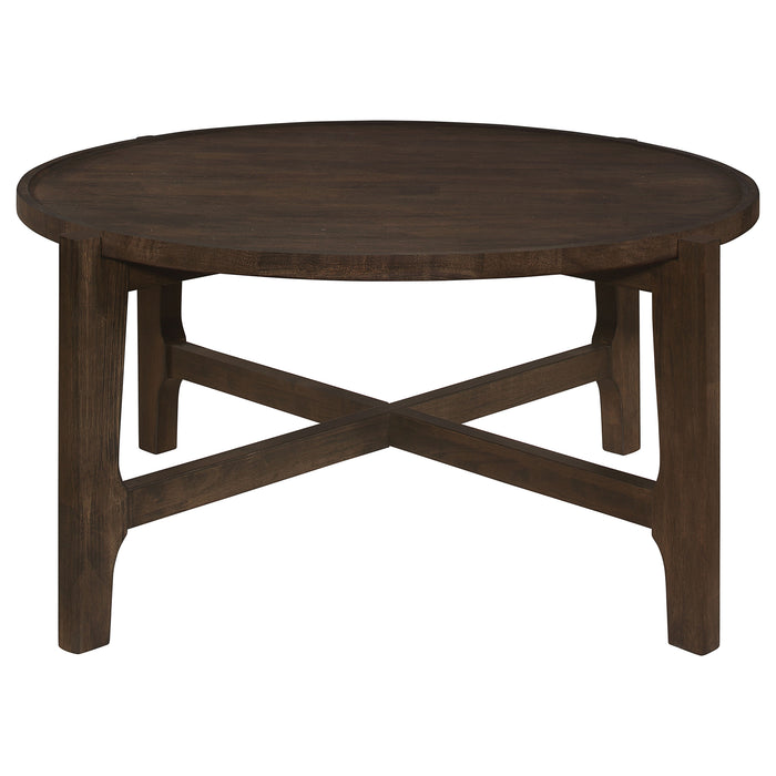 Cota 2-piece Solid Wood Coffee and End Table Set Dark Brown