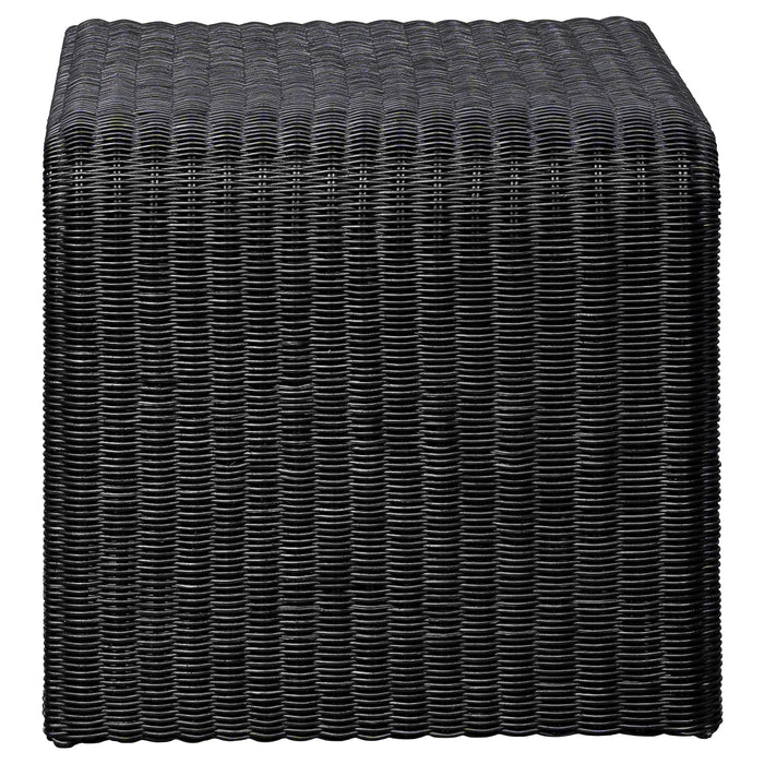 Cahya 2-piece Rattan Coffee and End Table Set Black