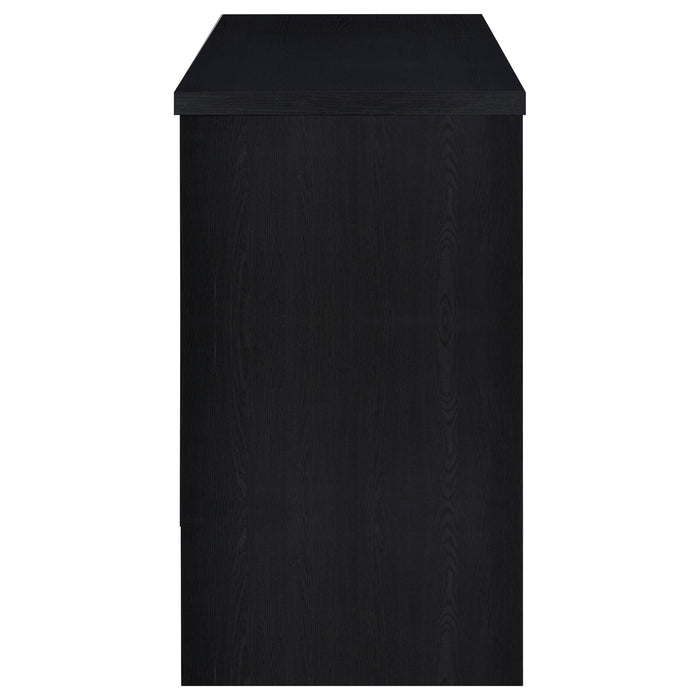 Topanga Engineered Wood Freestanding Home Bar Black