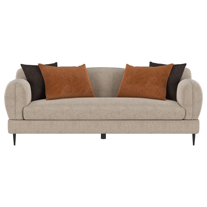 Jade 2-piece Chenille Upholstered Sofa Set Latte