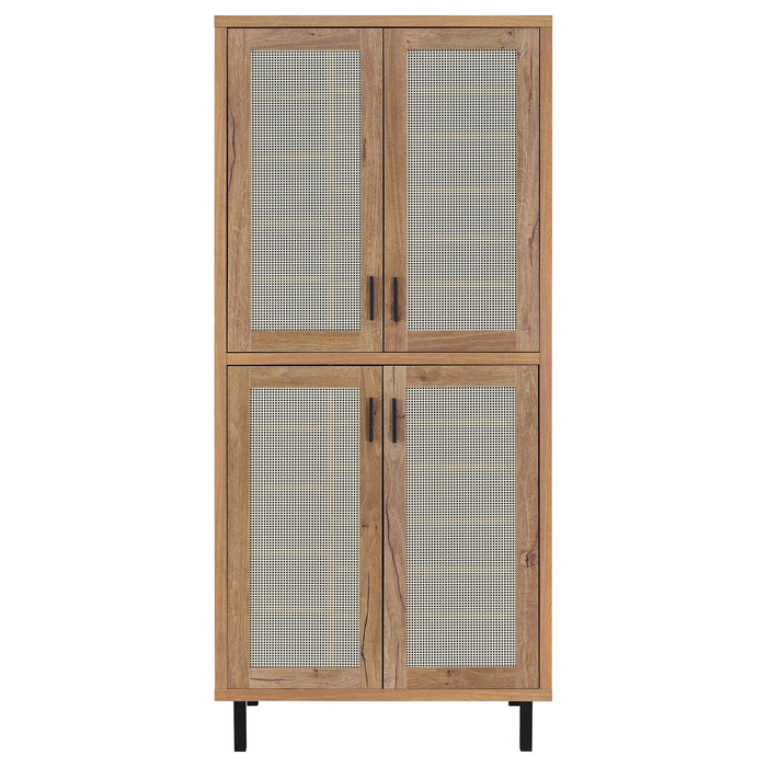 Teller 80-inch 4-door Tall Shoe Storage Cabinet Natural Oak