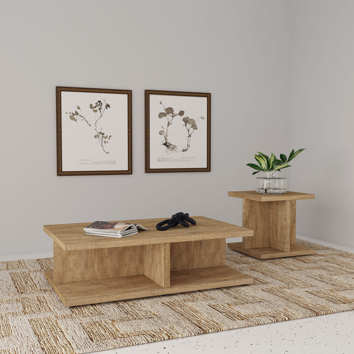 Cortona Square Engineered Wood Cocktail Coffee Table Mango