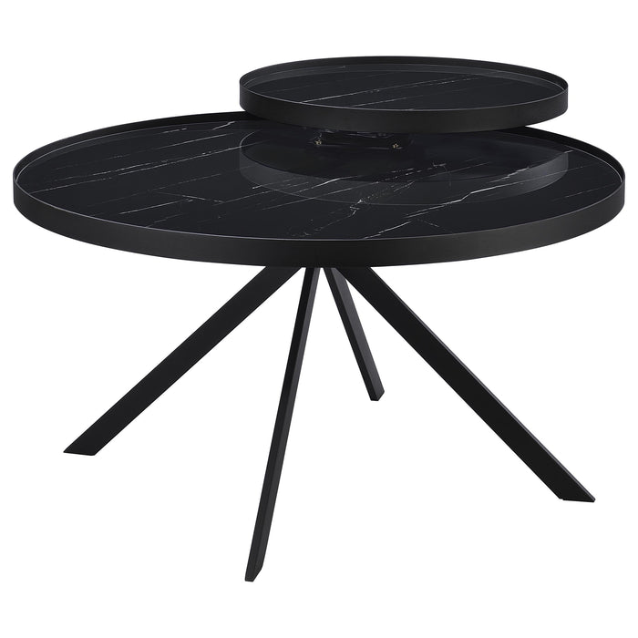 Briggs 2-piece Round Coffee and End Table Set Black