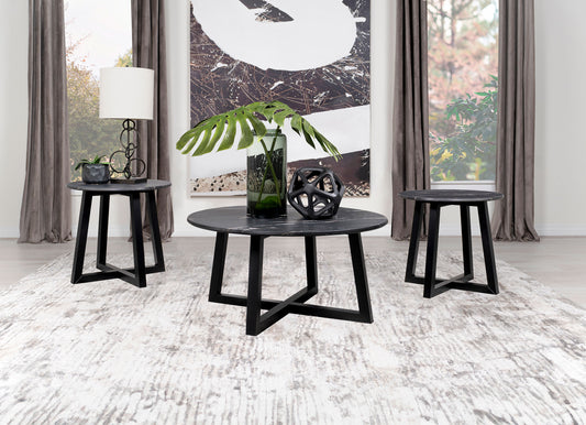 Skylark 3-piece SmartTop Coffee and End Table Set Black