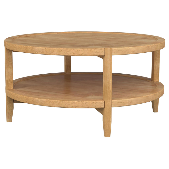 Camillo 3-piece Round Coffee and End Table Set Maple