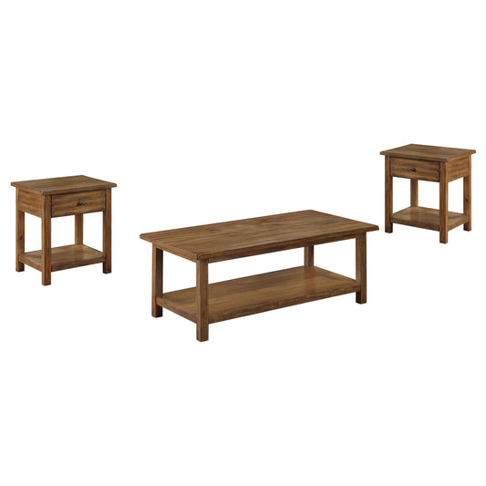 Payne 3-piece Coffee and 1-drawer End Table Set Brown