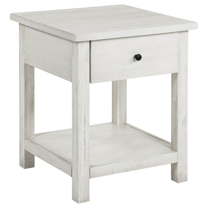 Payne 2-piece Coffee and 1-drawer End Table Set White